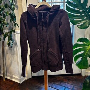 MPG Women's Hooded Utility Jacket in Dark Brown